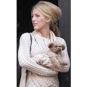 Cabi Pointelle Cardigan Knit Sweateer Cream Beige Cozy Neutral Small Crochet